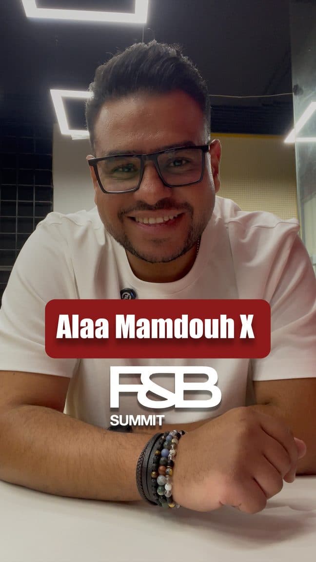 A still of Alaa from a summit appearance, captioned with his name and the summit